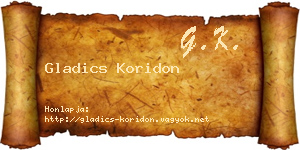 Gladics Koridon névjegykártya